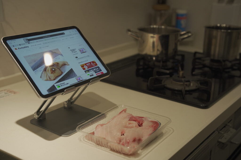 iPad スタンド活用　料理